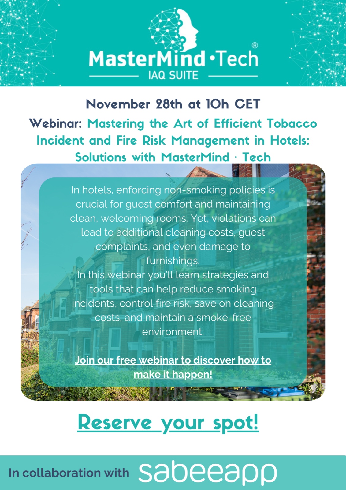 EN – SabeeApp x MasterMind · Tech: Mastering the Art of Efficient Tobacco Incident and Fire Risk Management in Hotels: Solutions with MasterMind · Tech